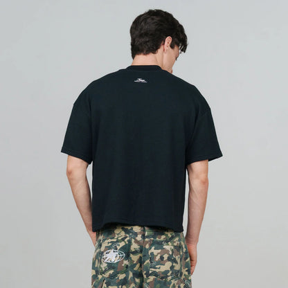 TEXTURED BOXY TEE BLACK - FRONT OF