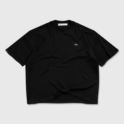 TEXTURED BOXY TEE BLACK - FRONT OF