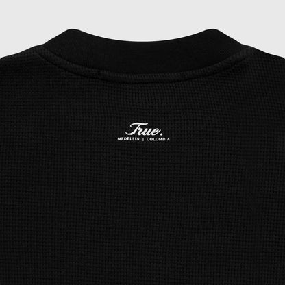 TEXTURED BOXY TEE BLACK - FRONT OF