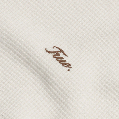 TEXTURED BOXY TEE CREAM - FRONT OF