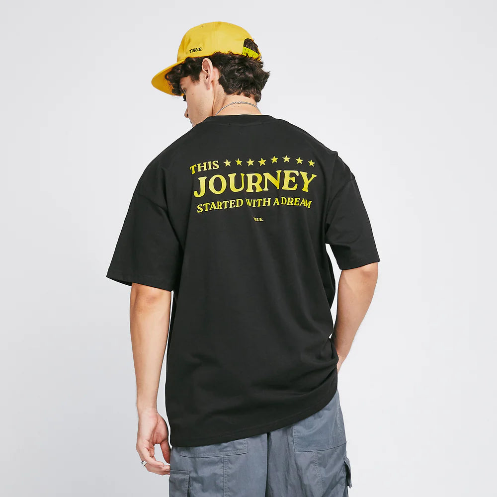 T-SHIRT THE JOURNEY OVERSIZED BLACK - FRONT OF