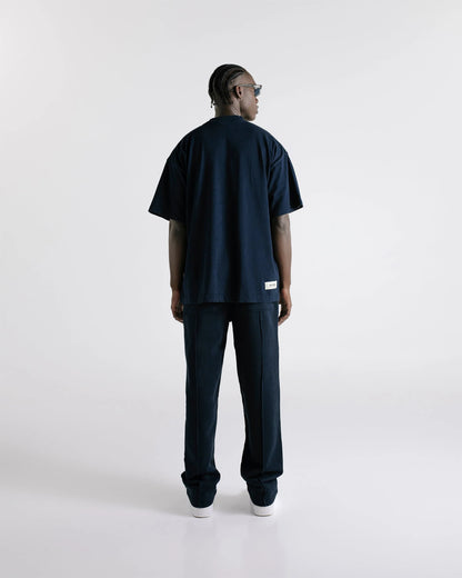BASIC OVERSIZED T-SHIRT NAVY BLUE - FRONT OF
