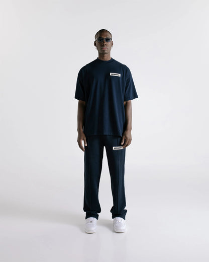 BASIC OVERSIZED T-SHIRT NAVY BLUE - FRONT OF
