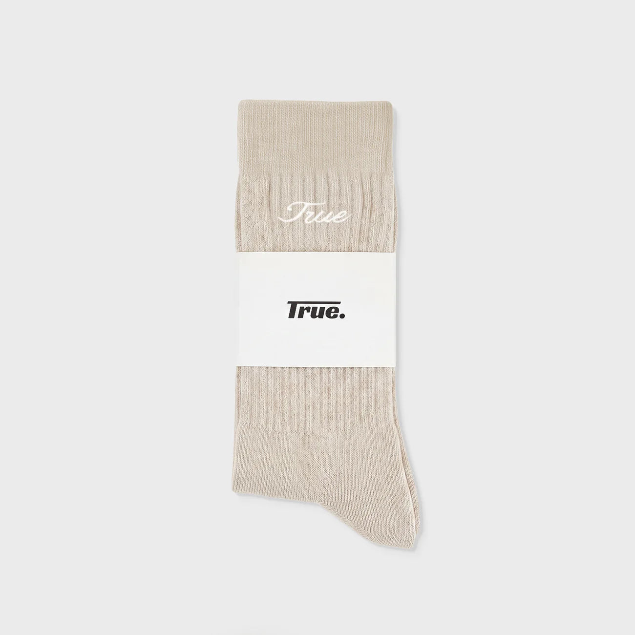 TRUE RIBBED SOCKS CAMEL - FRONT OF