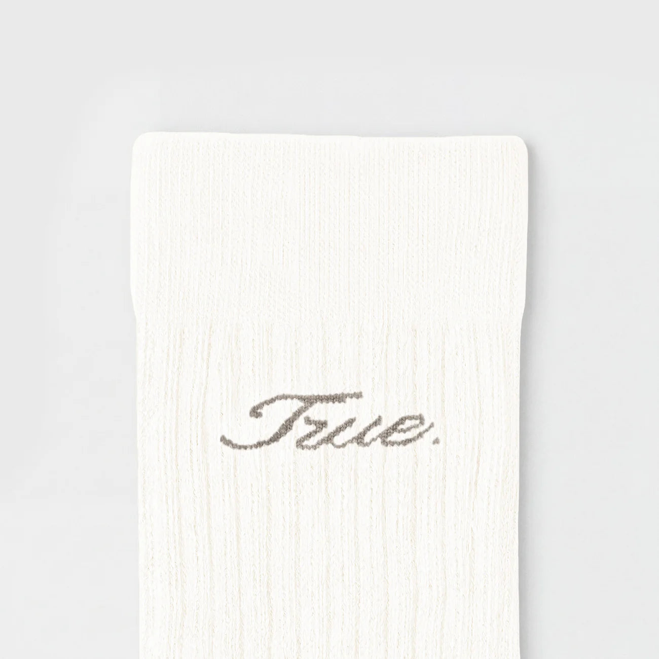 TRUE RIBBED SOCKS CREAM - FRONT OF