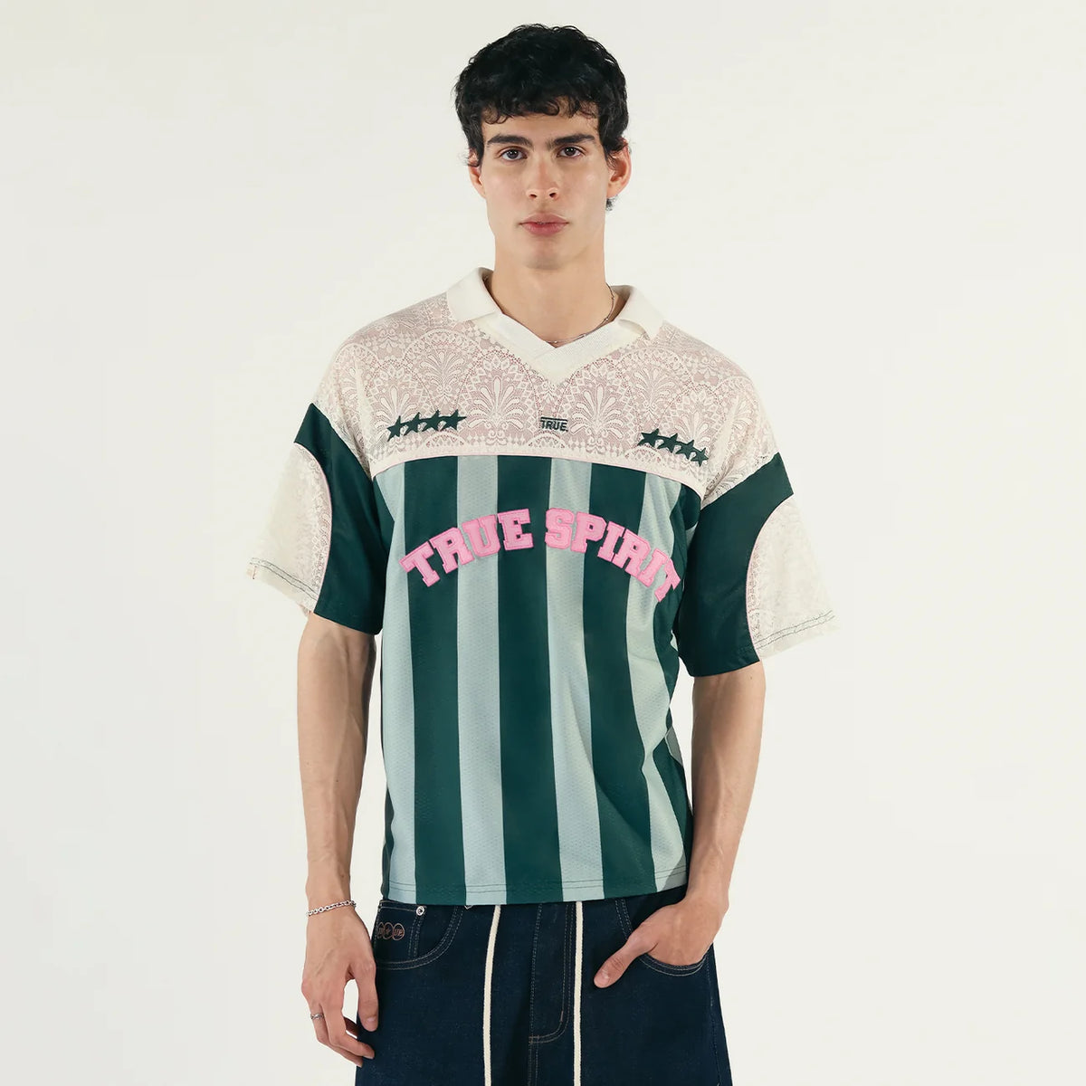 TRUE SPIRIT SOCCER TEE GREEN - FRONT OF