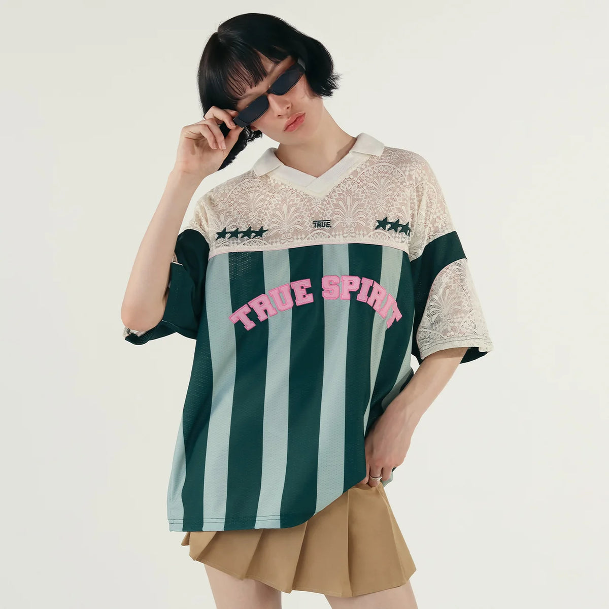 TRUE SPIRIT SOCCER TEE GREEN - FRONT OF