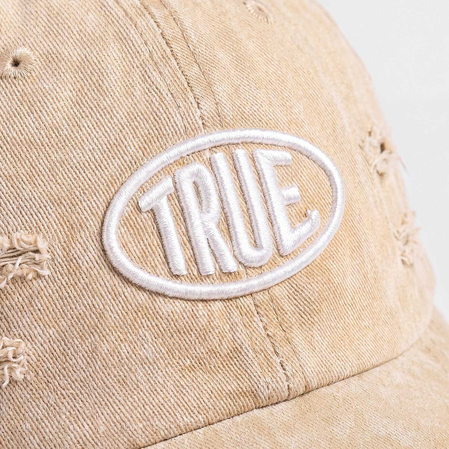 TRUE UNIFORM CAP WASHED SAND - FRONT OF
