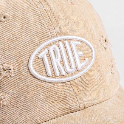 TRUE UNIFORM CAP WASHED SAND - FRONT OF