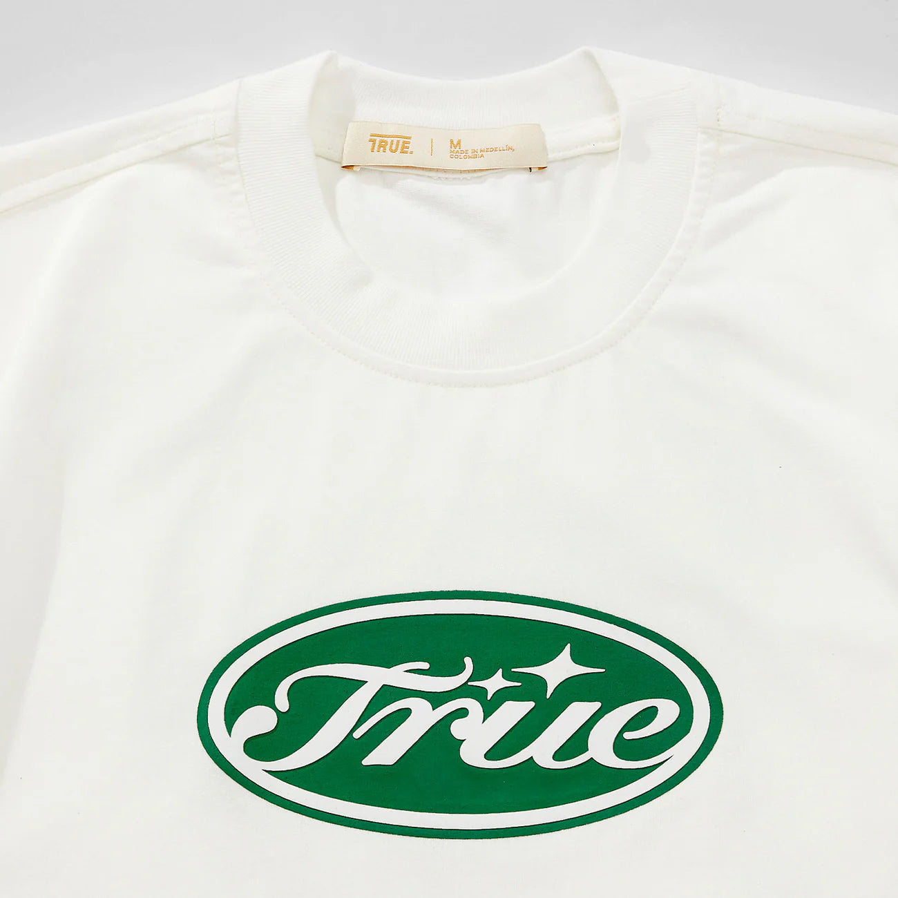 TRUE STAMP T-SHIRT CREAM - FRONT OF
