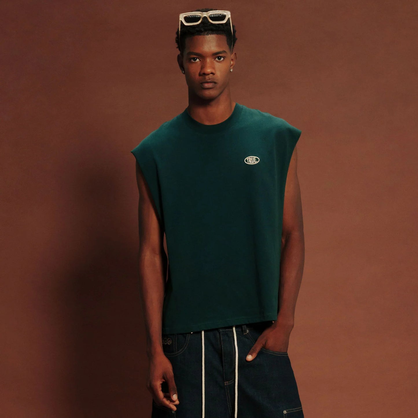 TRUE UNIFORM TANK TOP GREEN PINE - FRONT OF