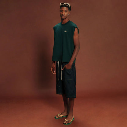 TRUE UNIFORM TANK TOP GREEN PINE - FRONT OF