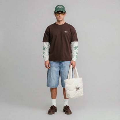 TRUE WAY BOXY LONG SLEEVE BROWN - FRONT OF