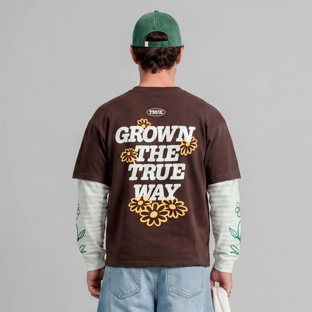 TRUE WAY BOXY LONG SLEEVE BROWN - FRONT OF