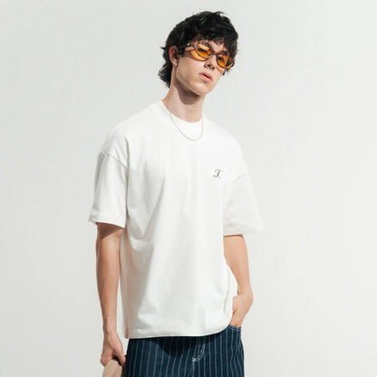 TRUE WAY LOOSE FIT T-SHIRT CREAM - FRONT OF