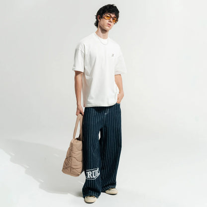 TRUE WAY LOOSE FIT T-SHIRT CREAM - FRONT OF