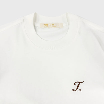 TRUE WAY LOOSE FIT T-SHIRT CREAM - FRONT OF
