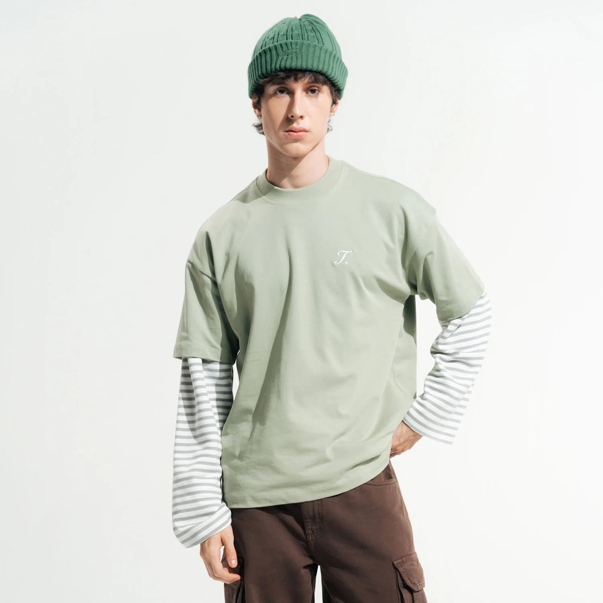 TRUE WAY LOOSE FIT T-SHIRT PISTACHIO - FRONT OF