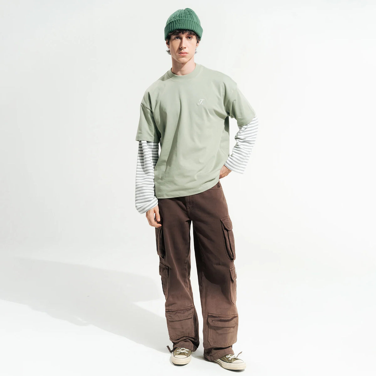TRUE WAY LOOSE FIT T-SHIRT PISTACHIO - FRONT OF