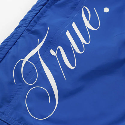 TRUE LOUNGE BOARD SHORTS BLUE - FRONT OF.