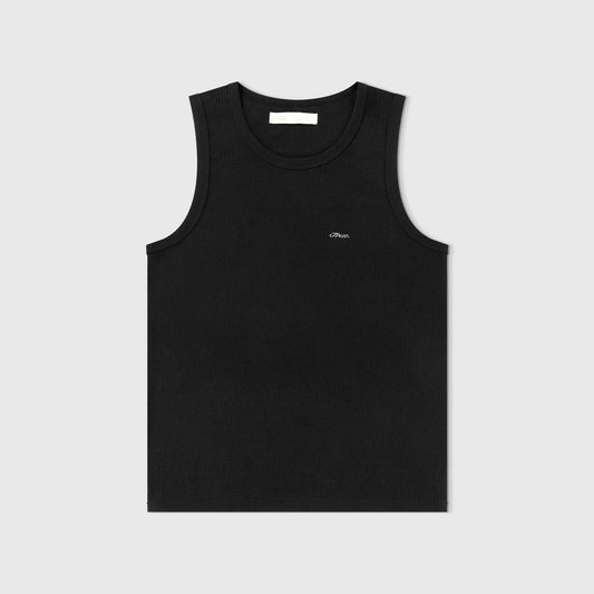 TRUE TEXTURED SLEEVELESS TEE BLACK - FRONT OF