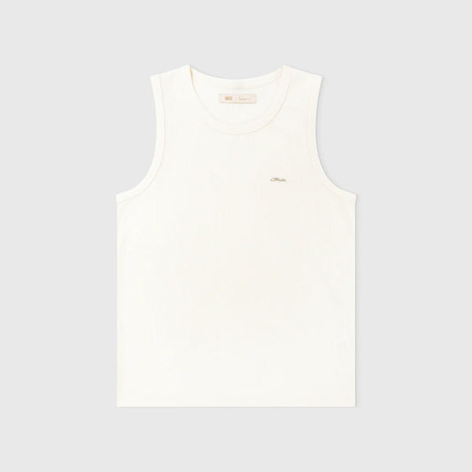 TRUE TEXTURE SLEEVELESS TEE CREAM - FRONT OF