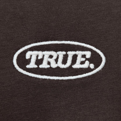 TRUE WAY BOXY LONG SLEEVE BROWN - FRONT OF