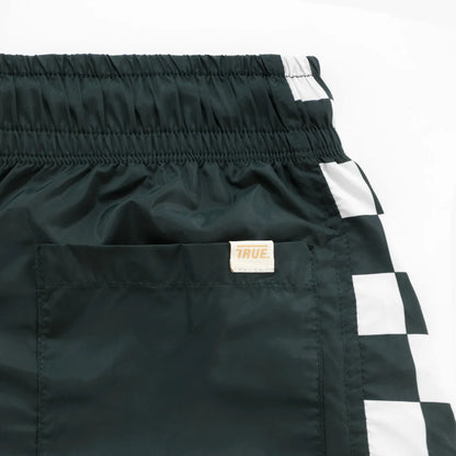 TRUE LOUNGE BOARD SHORTS PINE GREEN - FRONT OF.