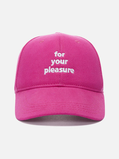 GORRA FOR YOUR PLEASURE PINK - FRONT OF.