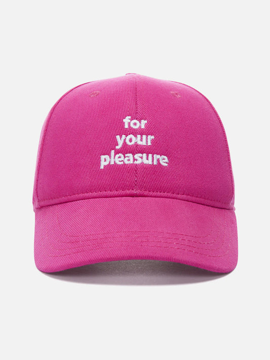 GORRA FOR YOUR PLEASURE PINK - FRONT OF.