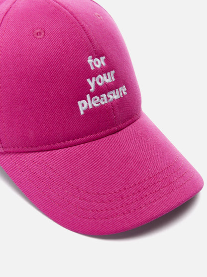 GORRA FOR YOUR PLEASURE PINK - FRONT OF.