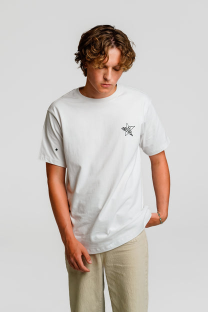 VALLDOREIX STATEMENT TEE WHITE - FRONT OF