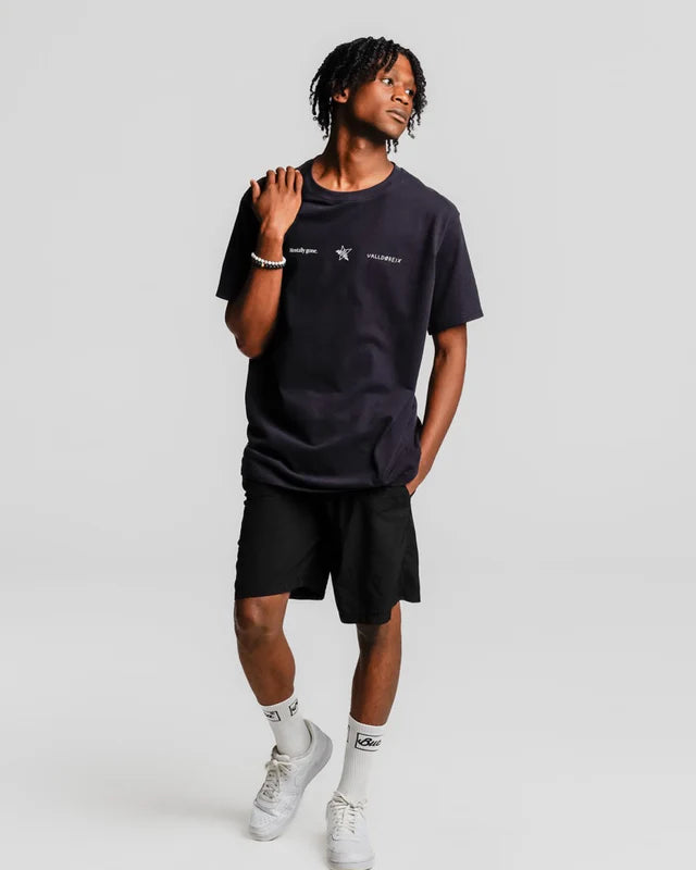 T-SHIRT MENTALLY GONE NAVY BLUE - FRONT OF