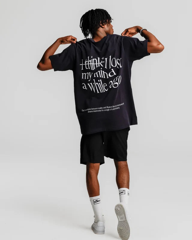 T-SHIRT MENTALLY GONE NAVY BLUE - FRONT OF