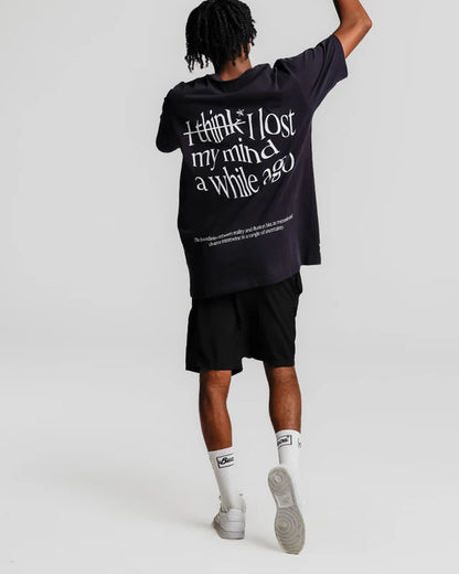 T-SHIRT MENTALLY GONE NAVY BLUE - FRONT OF