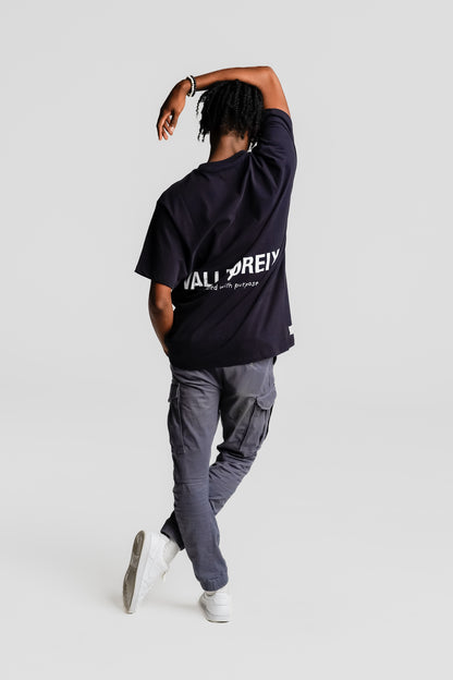 VALLDOREIX STATEMENT TEE ICONIC NAVY - FRONT OF