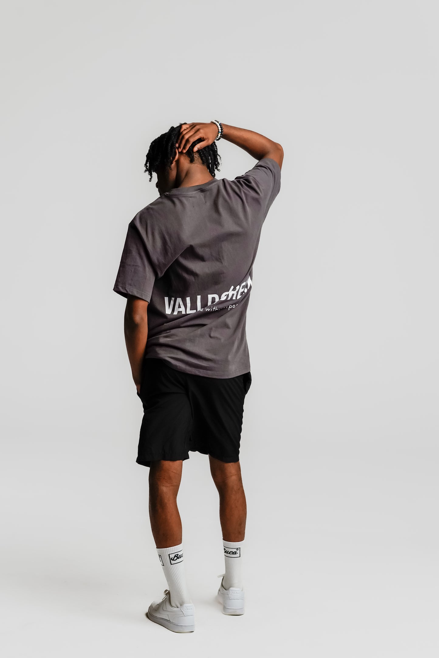 VALLDOREIX STATEMENT TEE SHADOW GREY - FRONT OF