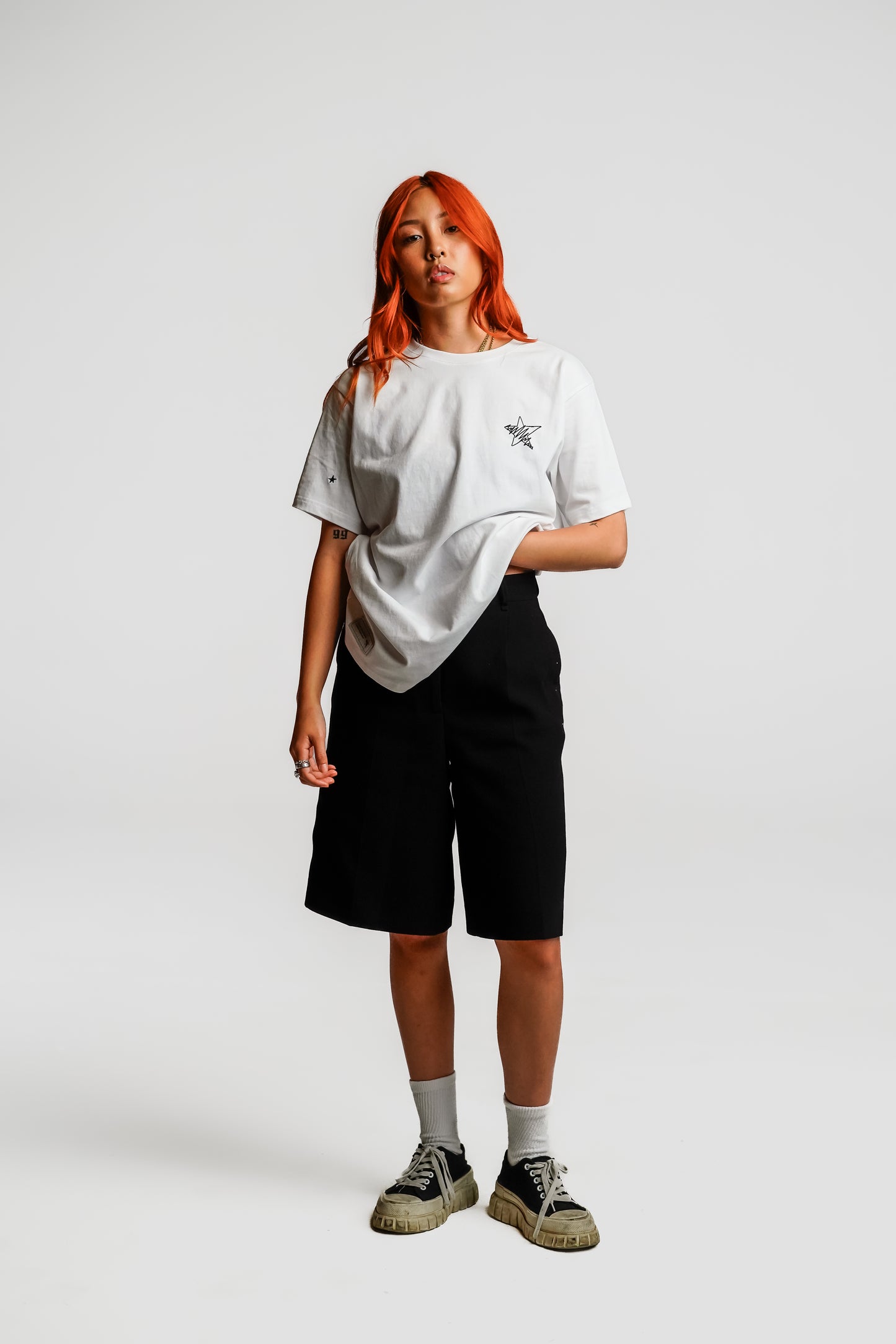 VALLDOREIX STATEMENT TEE WHITE - FRONT OF