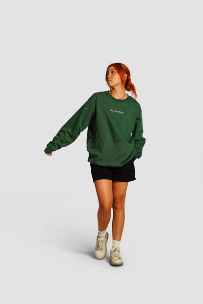 CREWNECK TENNIS & TEQUILA FOREST GREEN - FRONT OF