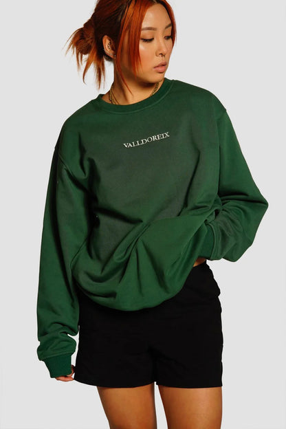 CREWNECK TENNIS & TEQUILA FOREST GREEN - FRONT OF