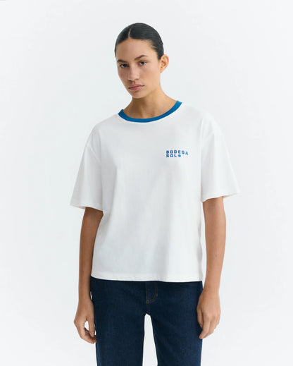 CAMISETA CONTRASTE AZUL BODEGA SOL LUCIA - FRONT OF