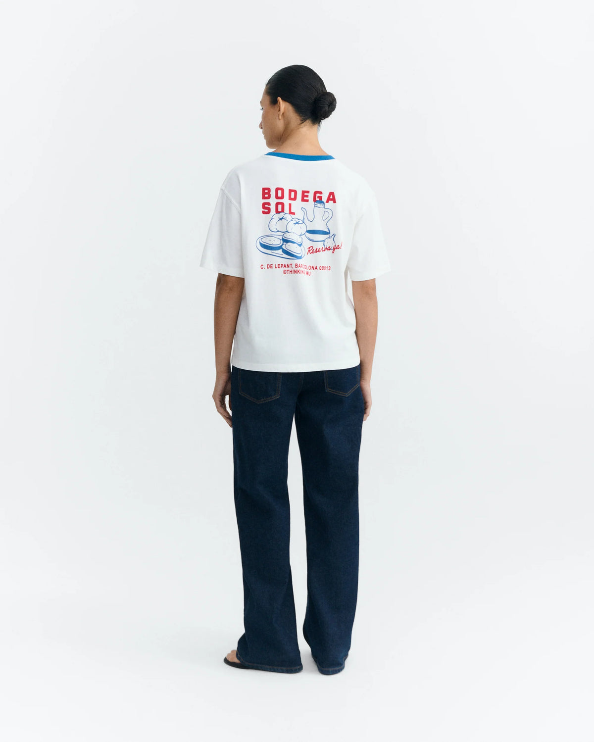 CAMISETA CONTRASTE AZUL BODEGA SOL LUCIA - FRONT OF