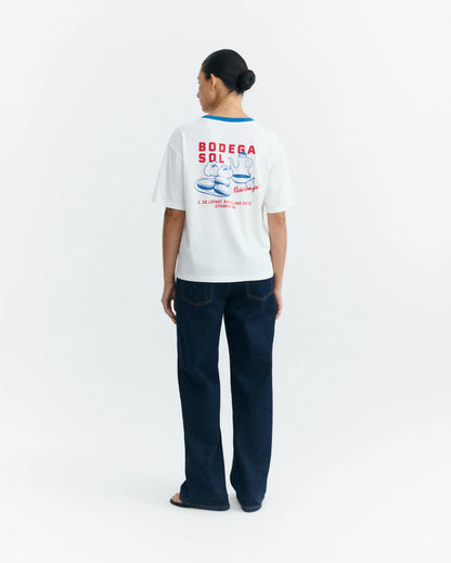 CAMISETA CONTRASTE AZUL BODEGA SOL LUCIA - FRONT OF