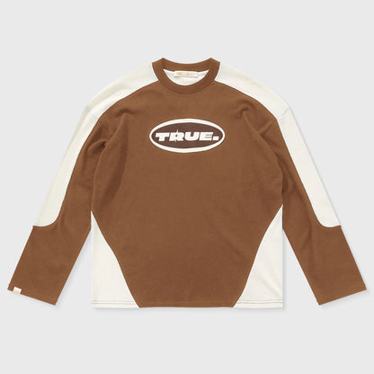 WAFFER LONG SLEEVE TEE BROWN - FRONT OF