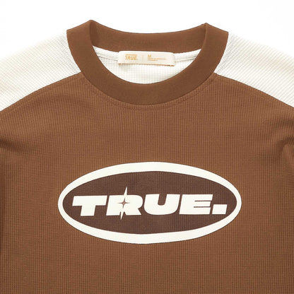 WAFFER LONG SLEEVE TEE BROWN - FRONT OF