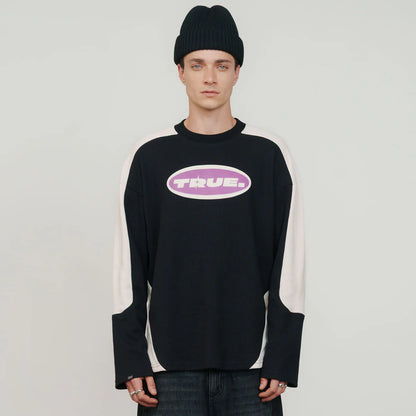 WAFFER LONG SLEEVE T-SHIRT BLACK - FRONT OF.