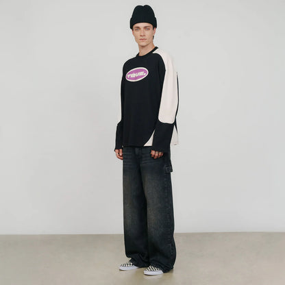 WAFFER LONG SLEEVE T-SHIRT BLACK - FRONT OF.