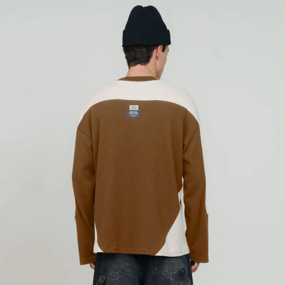 WAFFER LONG SLEEVE TEE BROWN - FRONT OF