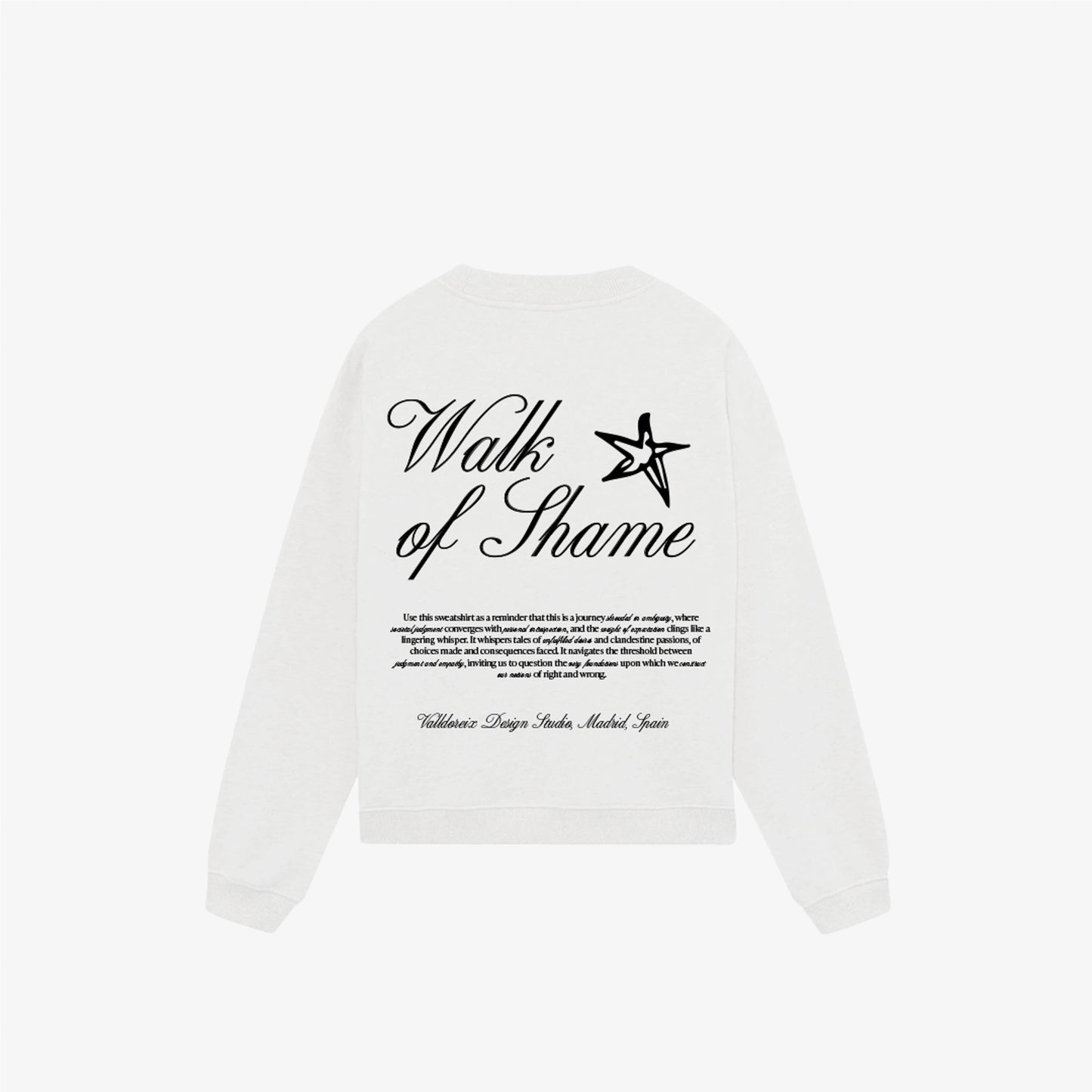 WALK OF SHAME CREWNECK WHITE - FRONT OF