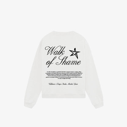 WALK OF SHAME CREWNECK WHITE - FRONT OF
